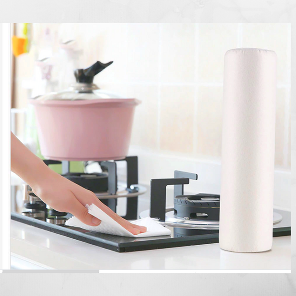 Reusable Bamboo Paper Towels & Biodegradable Dish Scourer set Silver