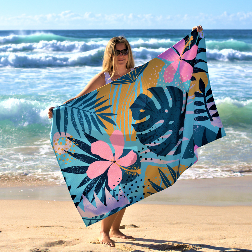Australian Made Sand Free Beach Towel - Tropical