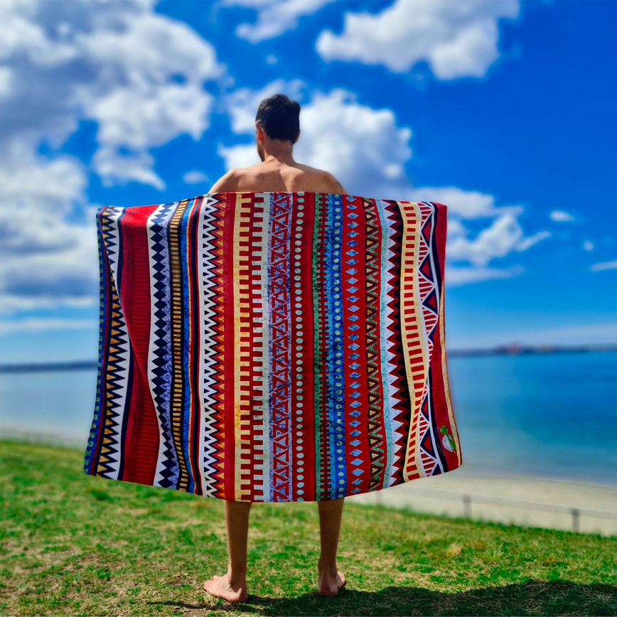 Australian Made Sand Free Beach Towel - Aztec