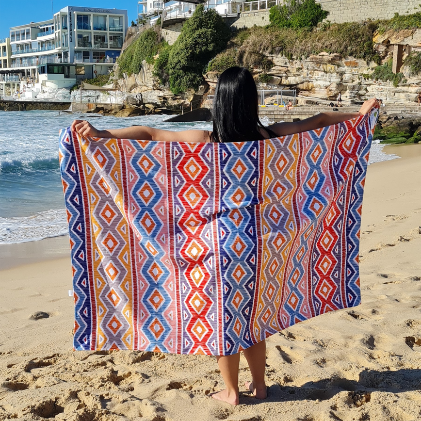 Australian Made Sand Free Beach Towel - Hippie