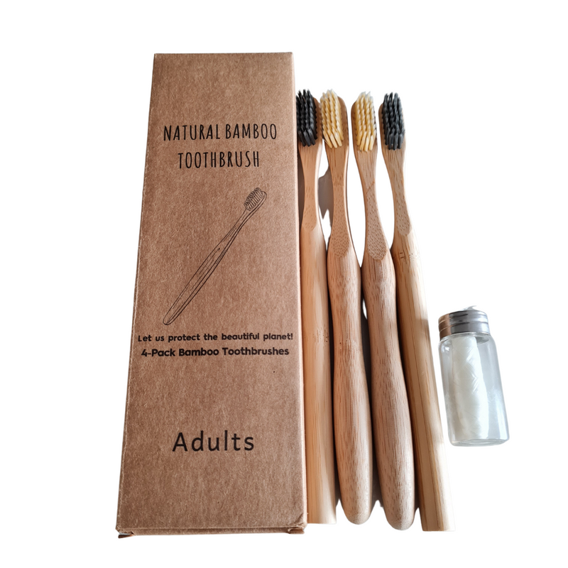 bamboo tooth brush biodegradable  and floss Silver Turtle