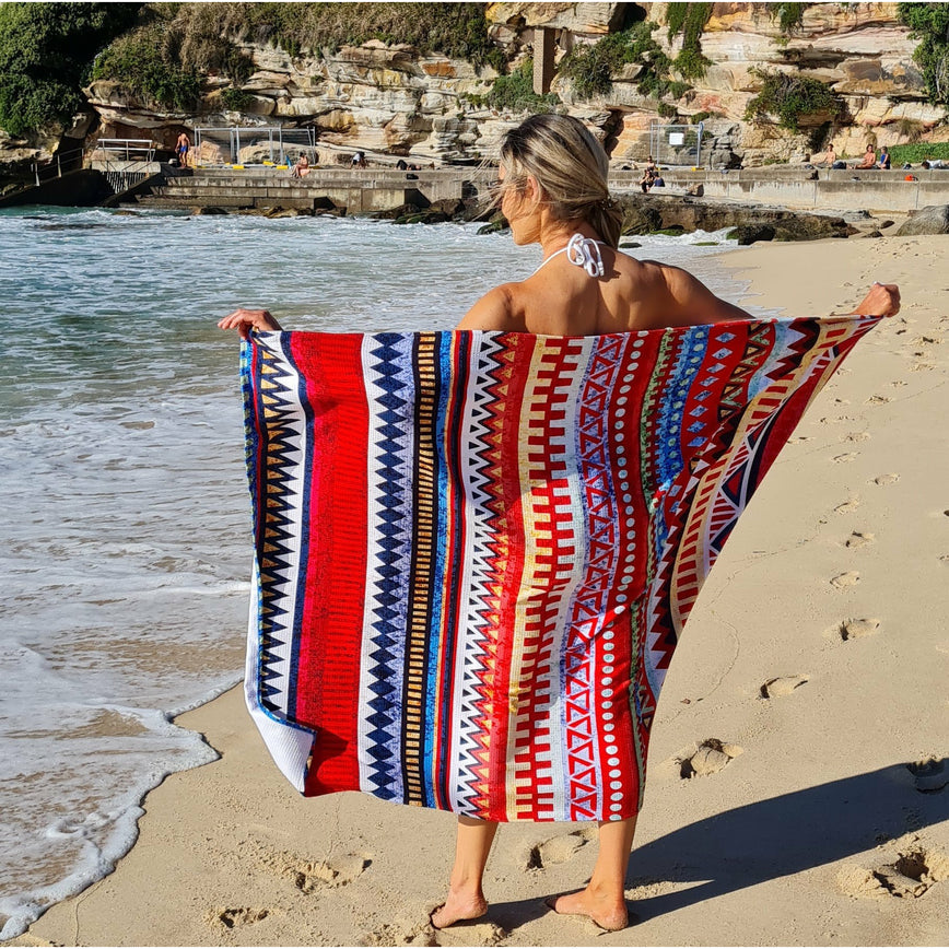 Australian Made Sand Free Beach Towel - Aztec